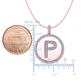 "P" Diamond Initial 14K Rose Gold Disk Pendant (0.55ct) - JewelryAffairs
 - 2