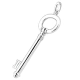 14K  White Gold Fancy Oval Key Pendant - JewelryAffairs
 - 2