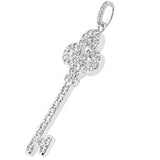 14K  White Gold Diamond Crorwn Key Pendant (0.69ctw - FG Color - SI2 Clarity) - JewelryAffairs
 - 2