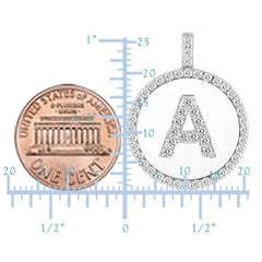 "A" Diamond Initial 14K hvitt gull Disk anheng (0,53ct) fine designersmykker for menn og kvinner