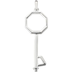 14K  White Gold Fancy Octagon Key Pendant - JewelryAffairs
