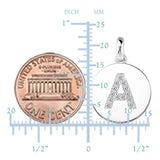 "A" Diamond Initial  14K White Gold Disk Pendant (0.13ct) - JewelryAffairs
 - 3