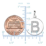 "B" Diamond Initial  14K White Gold Disk Pendant (0.18ct) - JewelryAffairs
 - 3