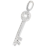 14K  White Gold Diamond Vintage Key Pendant (0.30ctw - FG Color - SI2 Clarity) - JewelryAffairs
 - 2