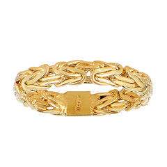 14 karat gul guld byzantinsk stil bånd - 4 mm brede fine designer smykker til mænd og kvinder