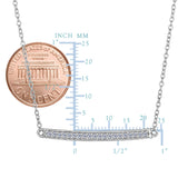 14k White Gold 0.12Ct Diamond Bar Necklace - 18 Inch - JewelryAffairs
 - 2