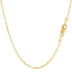 14 k gult guld diamantslipat pärlkedja halsband, 1,2 mm fina designersmycken för män och kvinnor