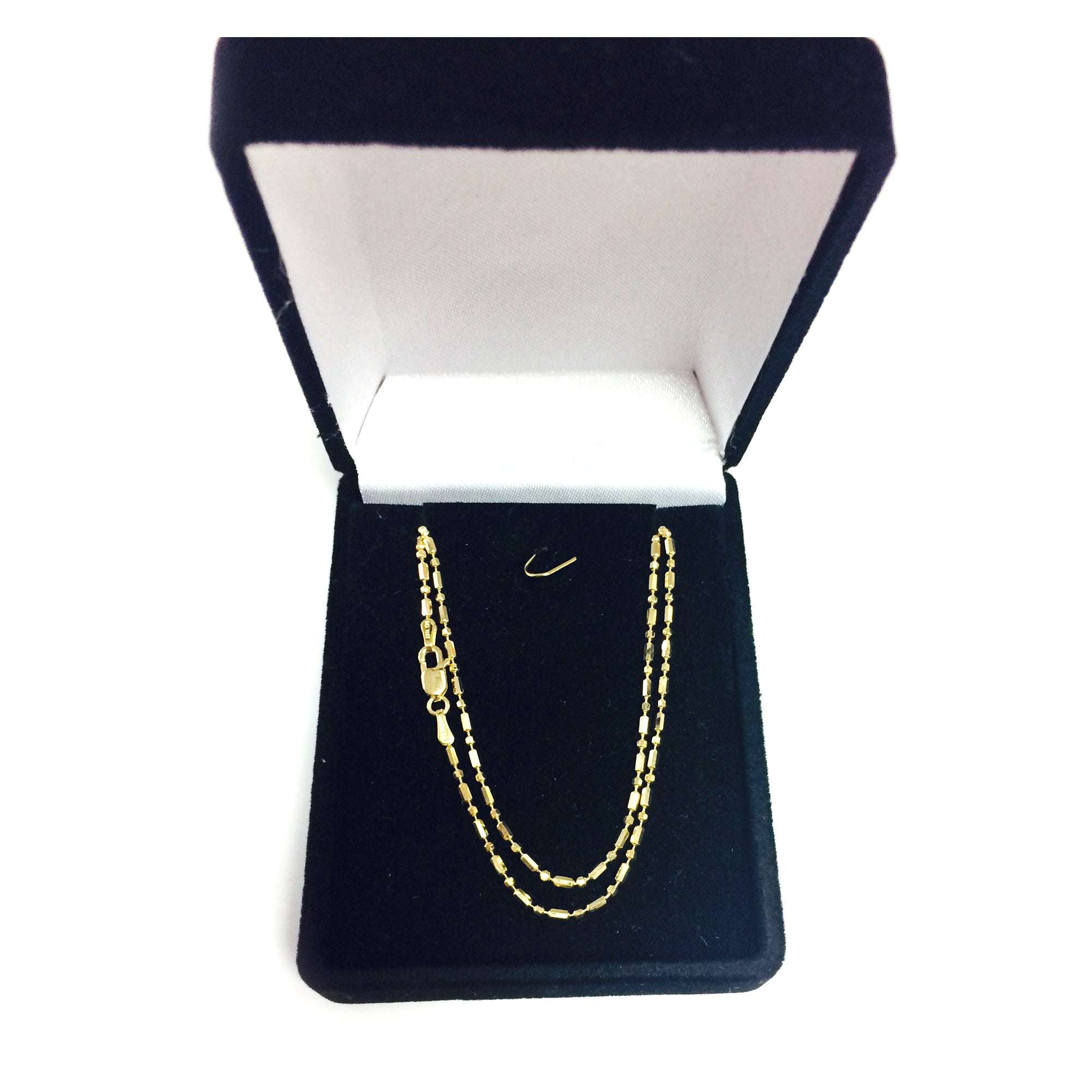 14 k gul guld diamantskårne perlekæde halskæde, 1,5 mm fine designer smykker til mænd og kvinder