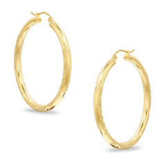 Pendientes de aro de forma redonda con diseño de talla de diamante de oro amarillo de 10 quilates, joyería fina de diseño de 15 mm de diámetro para hombres y mujeres