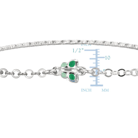 Baby Bangle Bracelet With Butterfly Enameled Charms In Sterling Silver - 5.5 Inch
