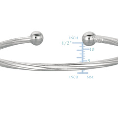 Baby Twisted Cable Cuff Bangle In Sterling Silver - 5.5 Inch