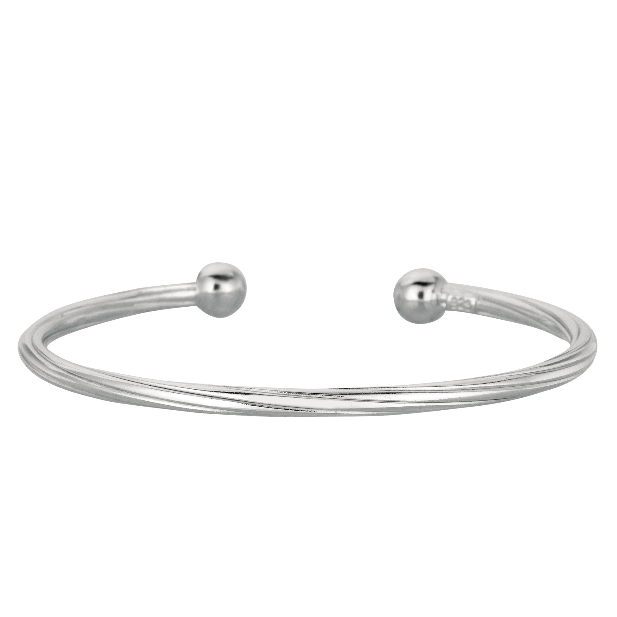 Baby Twisted Cable Cuff Bangle In Sterling Silver - 5.5 Inch