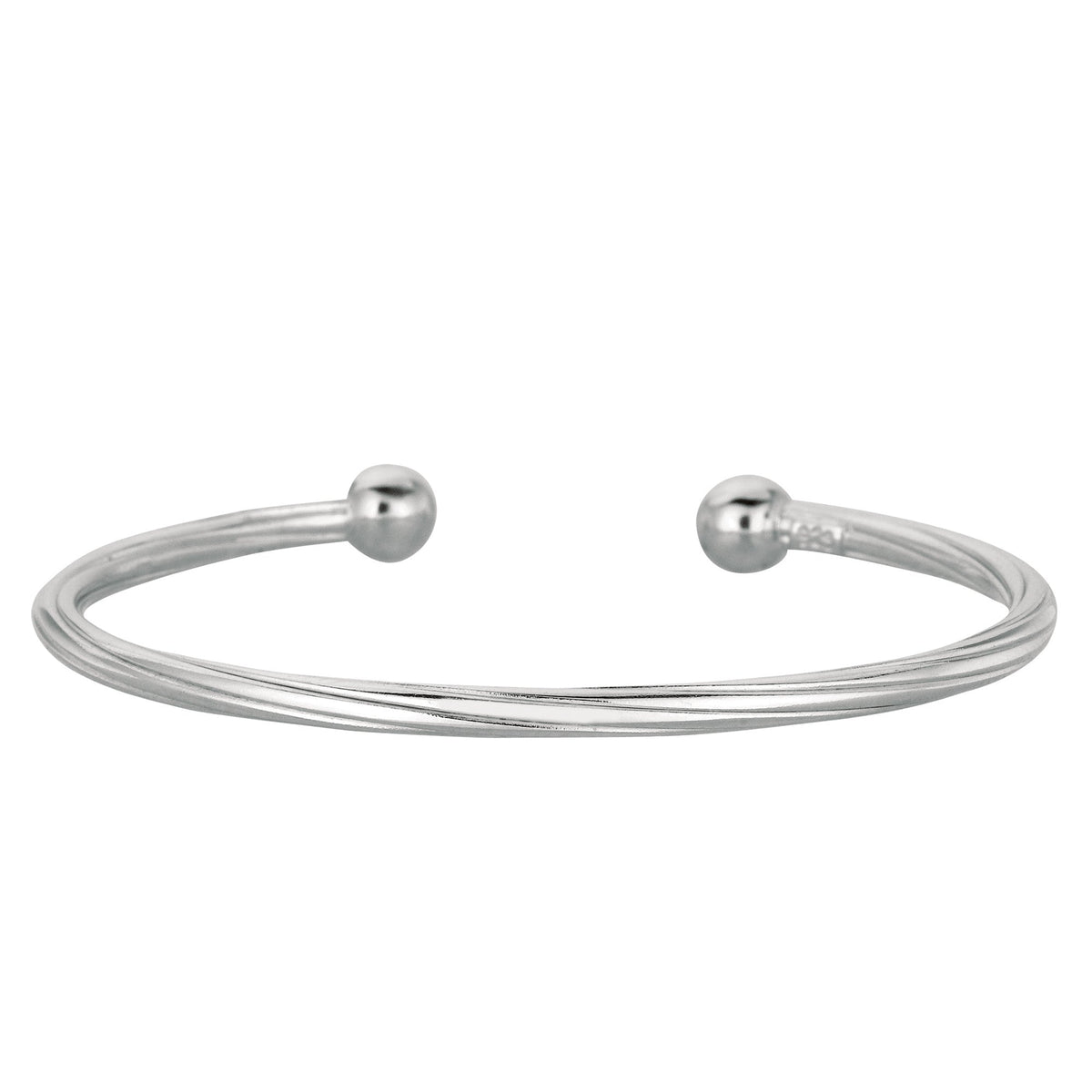 Baby Twisted Cable Cuff Bangle In Sterling Silver - 5.5 Inch