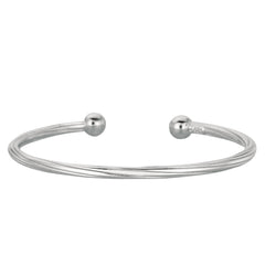 Baby Twisted Cable Cuff Bangle In Sterling Silver - 5.5 Inch