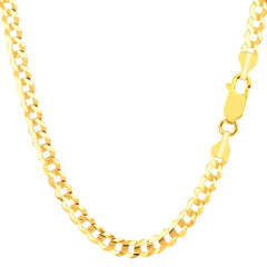 Collier chaîne gourmette confort en or jaune 14 carats, bijoux de créateur fins de 4,7 mm pour hommes et femmes