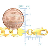 14k Yellow Solid Gold Comfort Curb Chain, 10mm, 8.5"