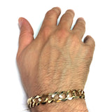 14k Yellow Solid Gold Comfort Curb Chain, 10mm, 8.5"