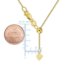 Collana a catena regolabile in oro giallo 14k, 0,7 mm, 22" gioielli di design per uomini e donne