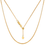 14k Yellow Gold Adjustable Box Chain Necklace, 1.15mm, 22"