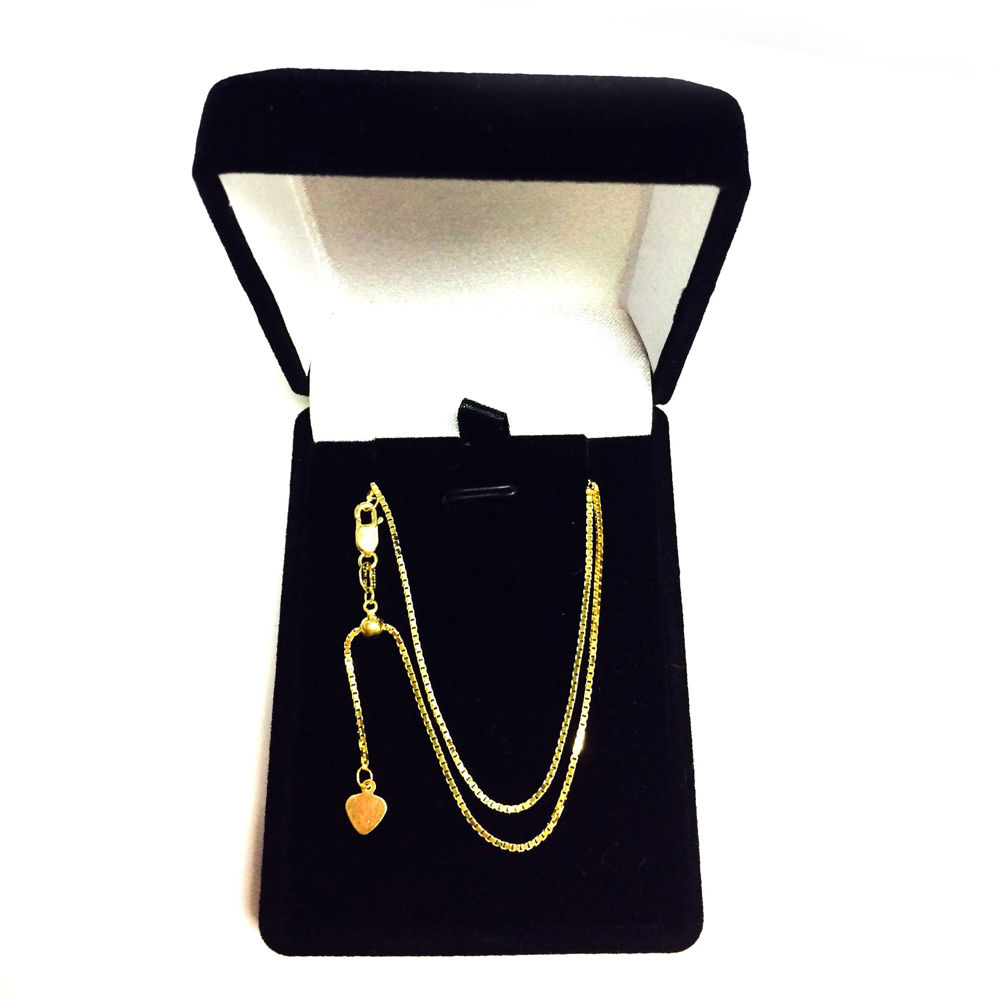 14k Yellow Gold Adjustable Box Chain Necklace, 1.15mm, 22" fine designer jewelry for men and women