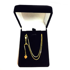 14k gul guld justerbar æskekæde halskæde, 1,15 mm, 22" fine designersmykker til mænd og kvinder