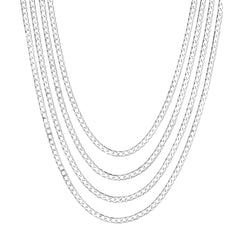 Sterling Silver Multi Strand Fancy Necklace, 18" fine designer jewelry for men and women
