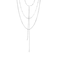 Sterling Silver Multi Strand Fancy Link Necklace, 20"