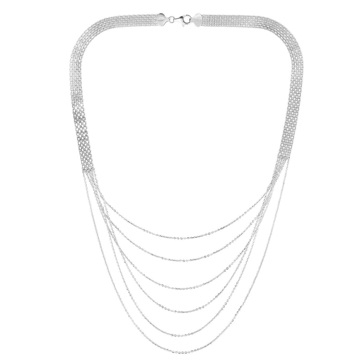 Sterling Silver Diamond Cut Fancy Chains Necklace, 20" fine designer jewelry for men and women