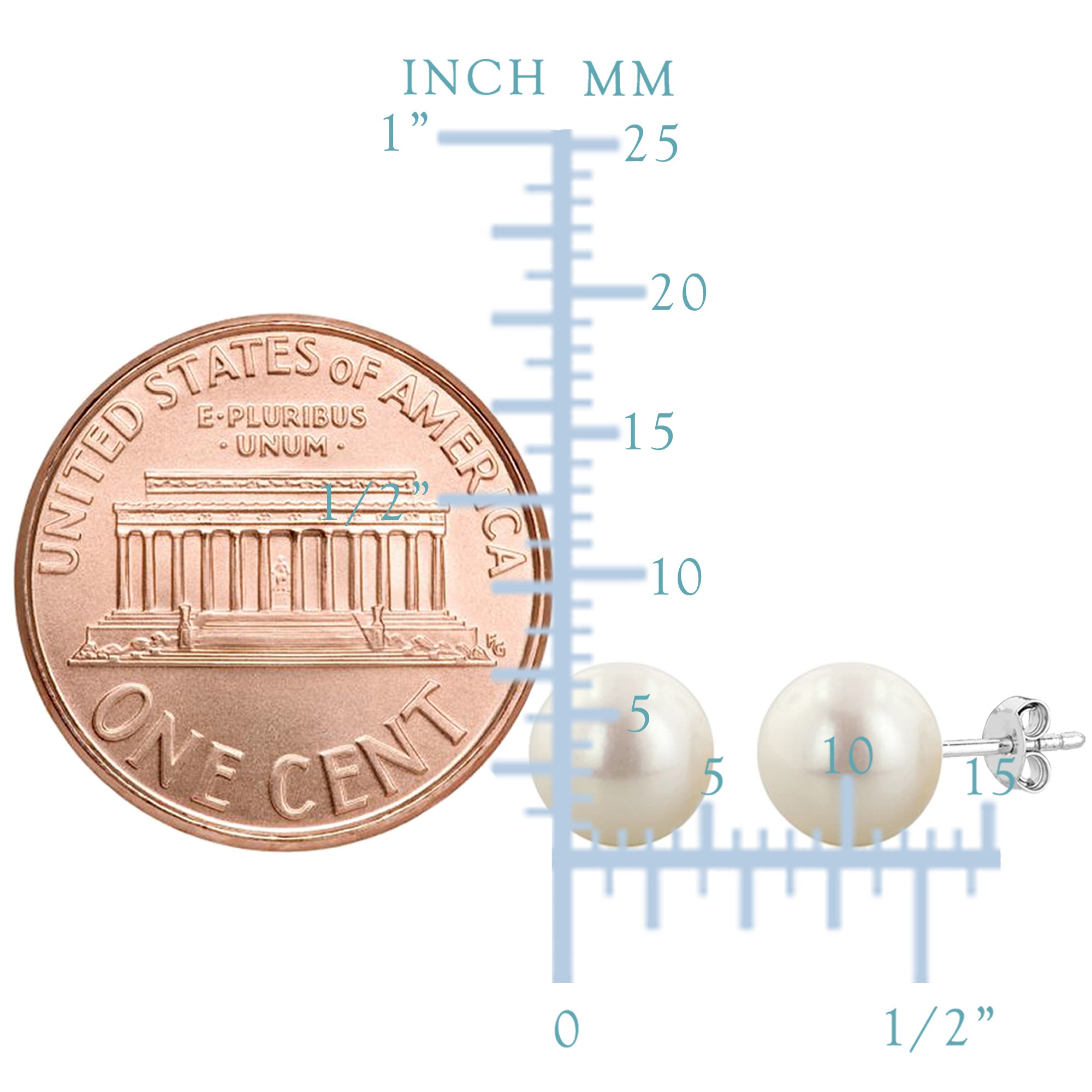 Orecchini a bottone con perle d'acqua dolce bianche da 4 mm in argento sterling con finitura rodiata, gioielli di design per uomini e donne