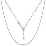 Sterling Silver Rhodium Plated 22" Sliding Adjustable Cable Chain Necklace, 1.5mm
