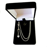 Sterling Silver Rhodium Plated 22" Sliding Adjustable Cable Chain Necklace, 1.5mm