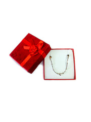 Box Chain With Heart Beads Anklet I Sterling Silver fine designer smykker for menn og kvinner