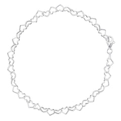 Bracelet de cheville chaîne à maillons cœurs en argent sterling, bijoux de créateurs fins pour hommes et femmes