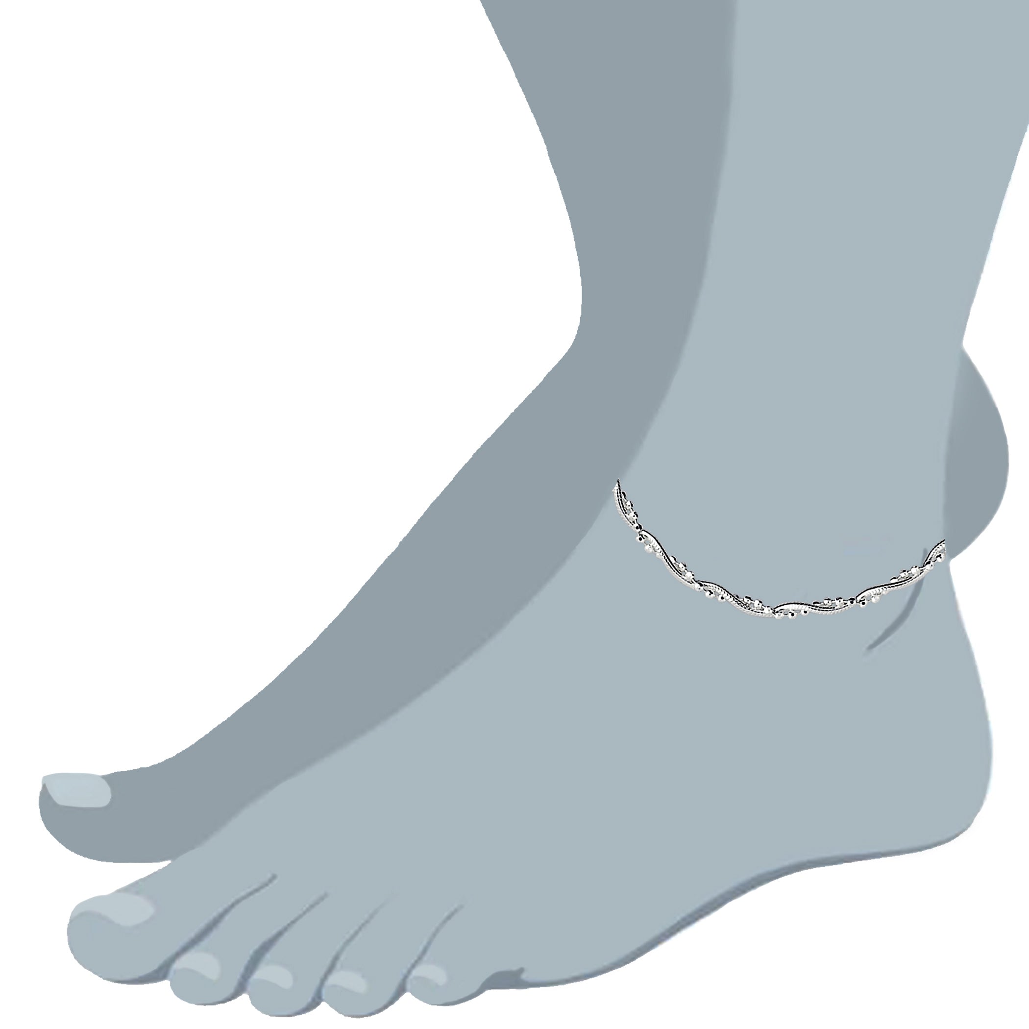 Cavigliera con catena stile serpente e perline intrecciate in argento sterling, gioielli di design per uomini e donne