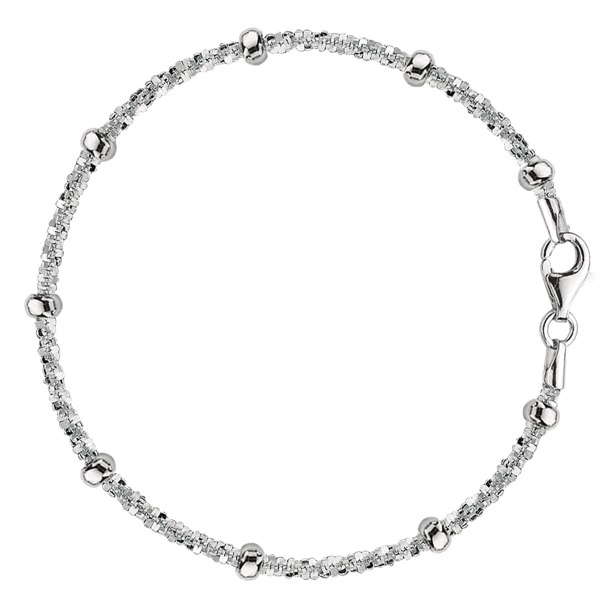 Sparkle Saturn Style Chain Anklet I Sterling Sølv fine designersmykker til mænd og kvinder