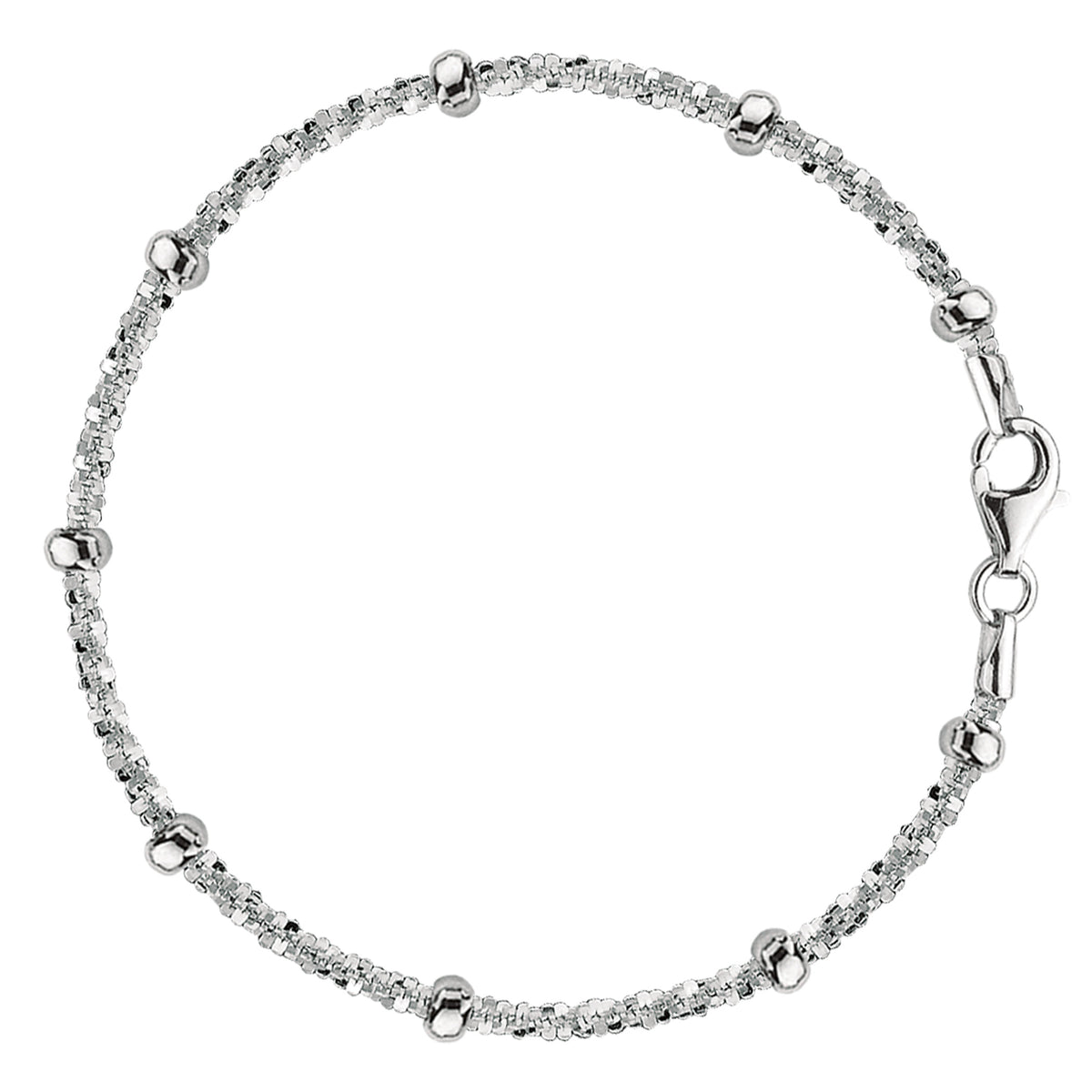 Sparkle Saturn Style Chain Anklet In Sterling Silver fine designer jewelry for men and women