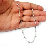 Sparkle Saturn Style Chain Anklet In Sterling Silver