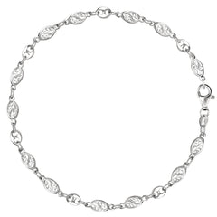Blandad filigran och Mariner Link Chain Anklet i Sterling Silver fina designersmycken för män och kvinnor