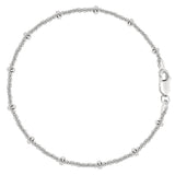 Saturn Style Chain Anklet In Sterling Silver