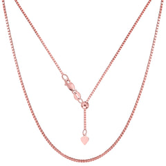 Collana a catena scorrevole regolabile con catena in argento sterling placcato in tonalità rosa, 1,4 mm, 22" gioielli di alta moda per uomo e donna