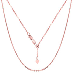 Sterling Silver Rose Tone Plated 22" Sliding Adjustable Cable Chain Necklace, 1.5mm