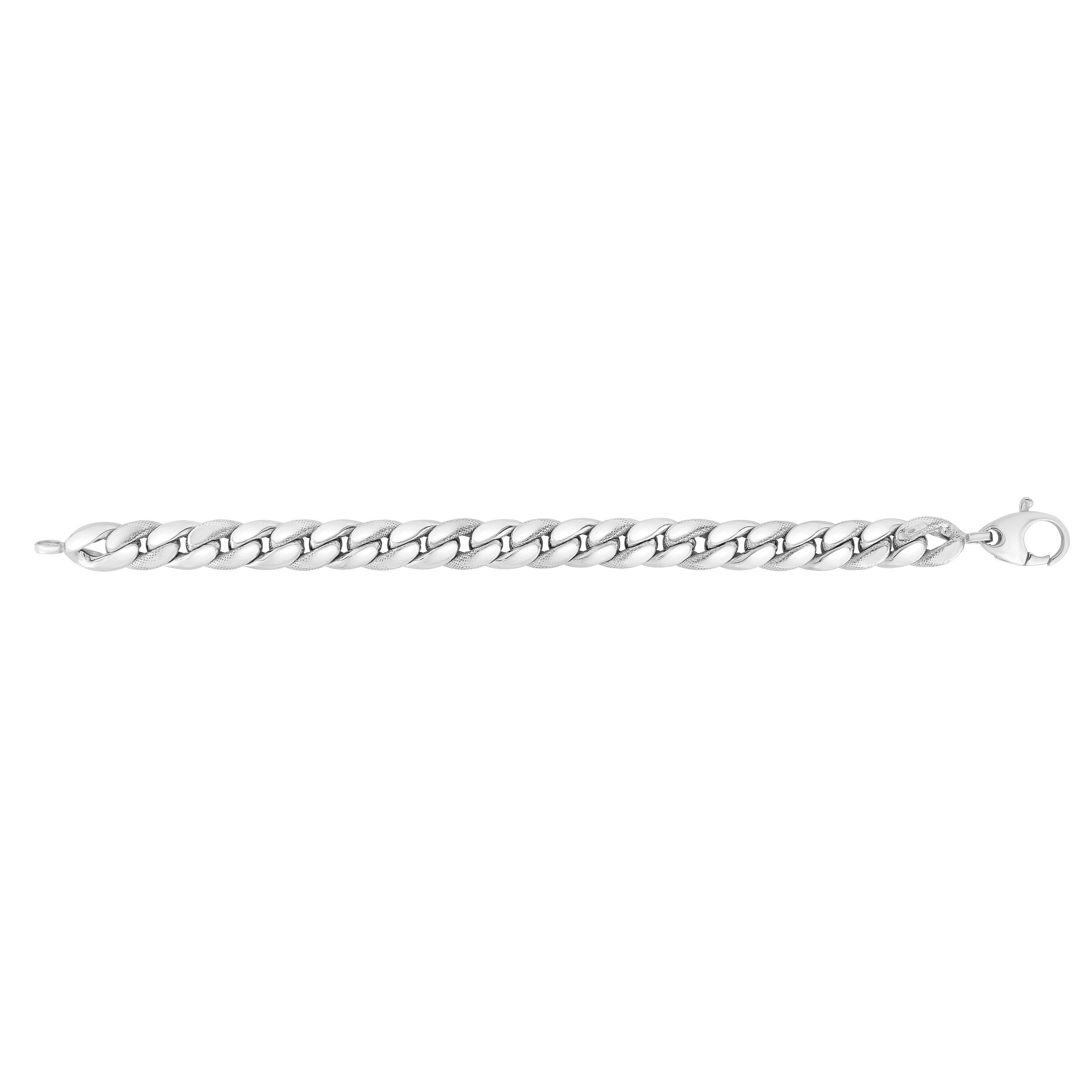 Sterling Silver Miami Cuban Link Chain Women's Bracelet, 7.5" fine designer jewelry for men and women