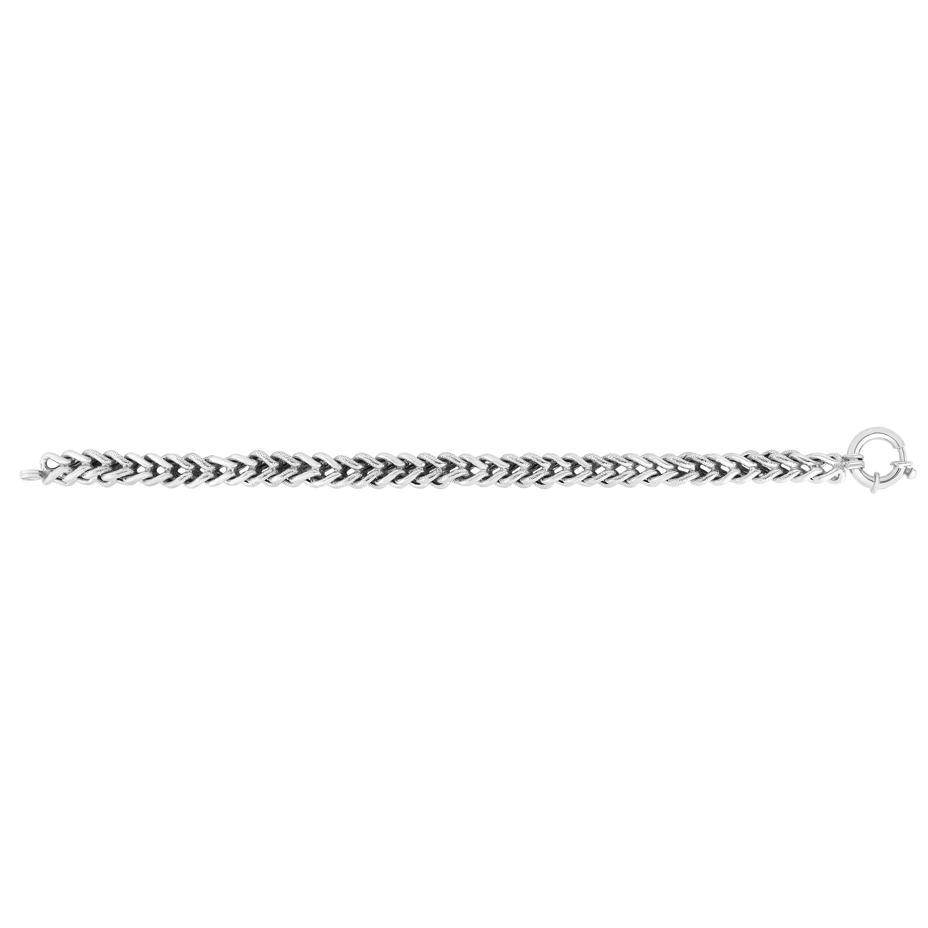 Bracelet pour femme en argent sterling Franco Chain, bijoux de créateurs fins de 7,5 pouces pour hommes et femmes