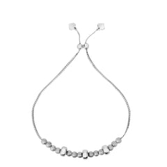 Sterling sølv Glitrende Finish Beads Element Justerbart Bolo Friendship Armbånd, 9,25" fine designersmykker for menn og kvinner