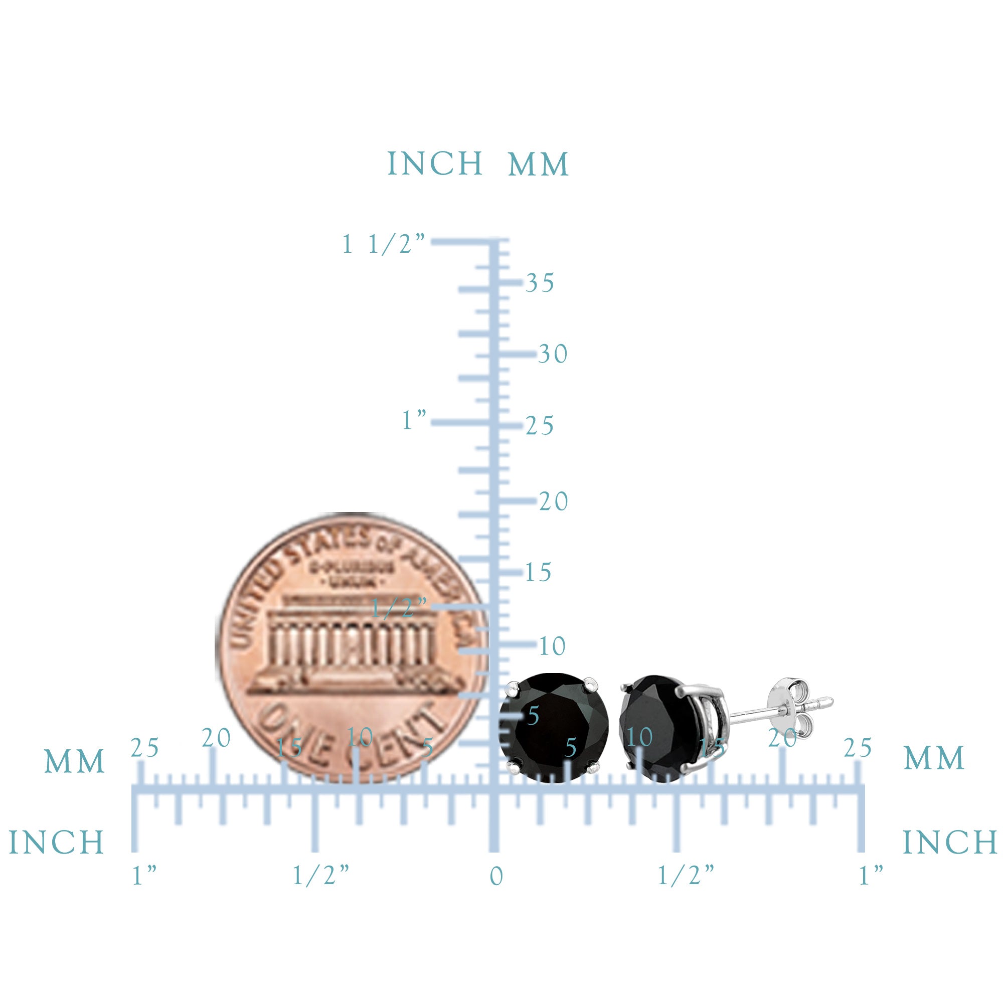 Orecchini a bottone in argento sterling con finitura rodiata, rotondi neri, con zirconi cubici, gioielli di design per uomini e donne