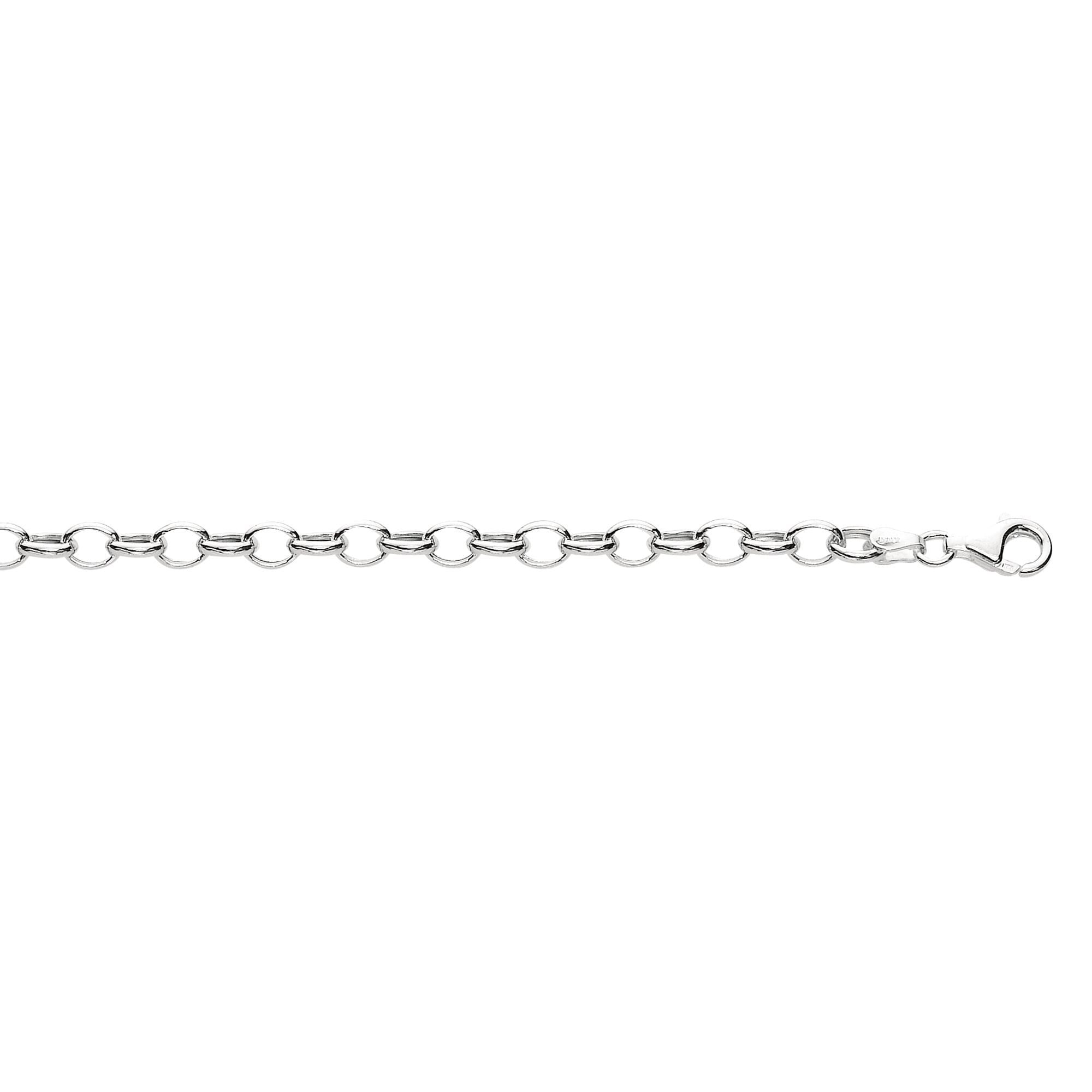 Bracelet pour femme avec chaîne à maillons ovales en argent sterling, bijoux de créateur fins de 7,25 pouces pour hommes et femmes