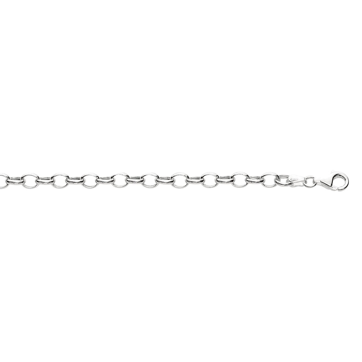 Sterling Silver Oval Link Chain Women's Bracelet, 7.25"