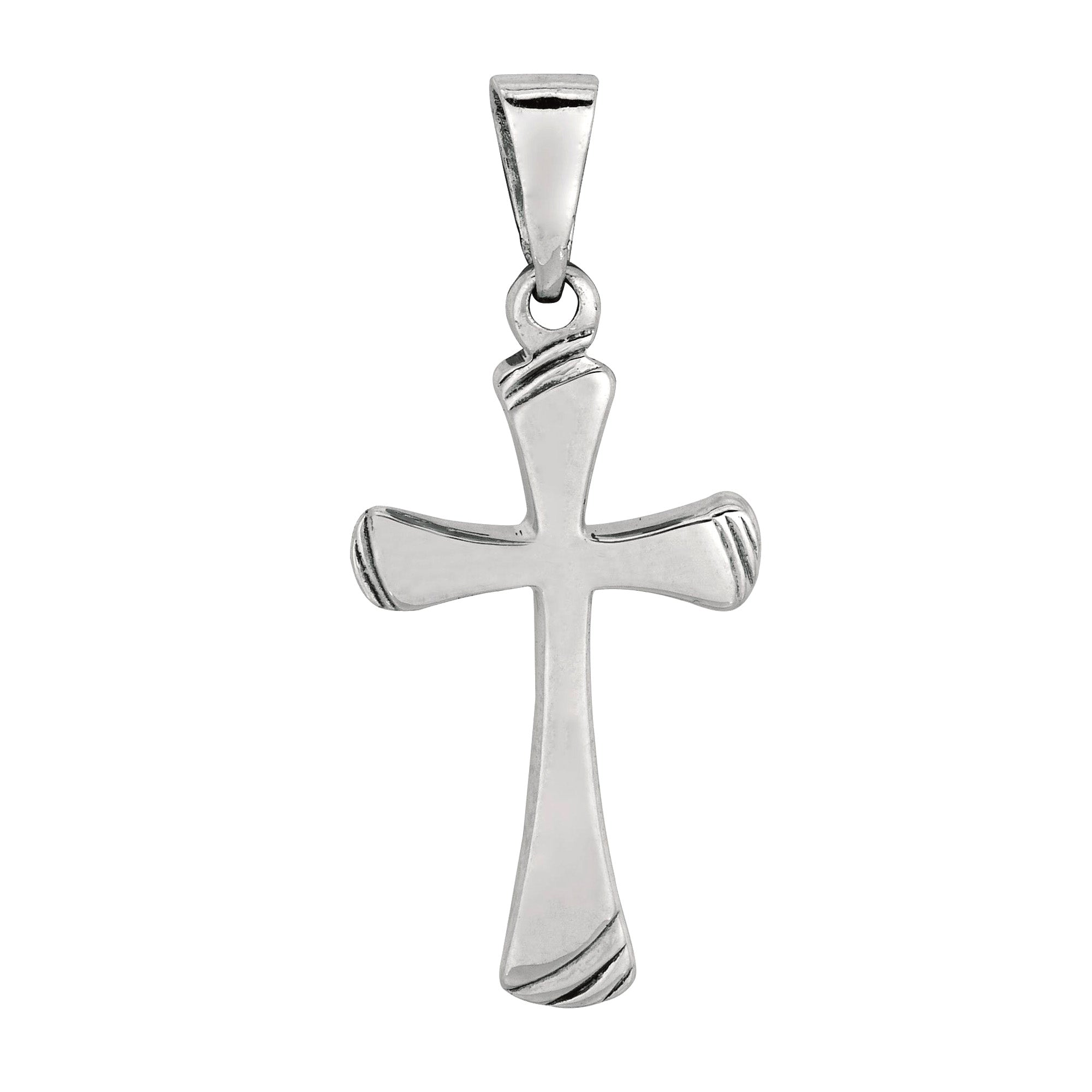 Colgante de cruz de plata de ley, 14 x 24 mm, joyería fina de diseño para hombres y mujeres
