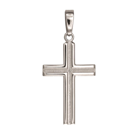 Sterling Silver Cross Pendant, 16 x 35 mm