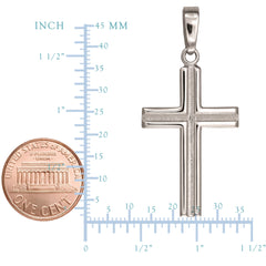 Ciondolo croce in argento sterling, gioielleria di alta qualità da 16 x 35 mm per uomini e donne